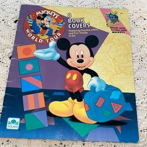 1992 Disney’s Mickey's Mouse World Tour 6 DIY Book Covers 1991 Golden books VTG
